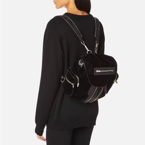 USED Alexander Wang Black Velvet Multi-pocket Mini Marti Backpack